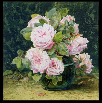 Roses in a Green Bowl, 1880 by Fanny W. Currey